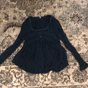 Free people emerald green long sleeve top